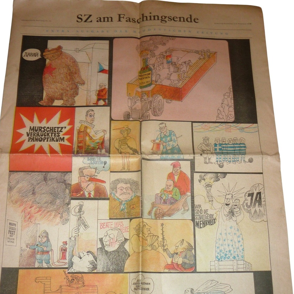 Vintage 1970s SZ am Faschingsende German Satire Newspaper Murschetz